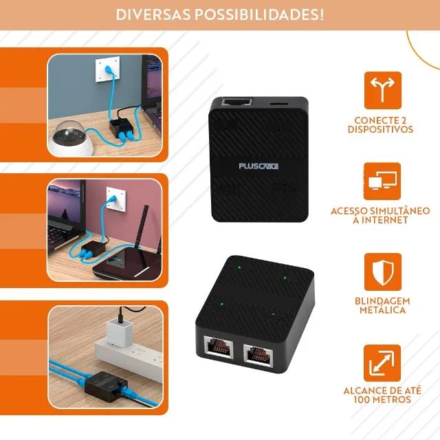 Divisor Duplicador de Rede PlusCable LA-D100 - WZetta - Foto 4