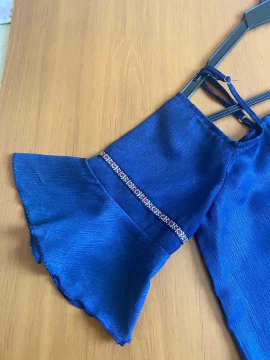Blusa estilo hippie azul marinho  - Foto 2