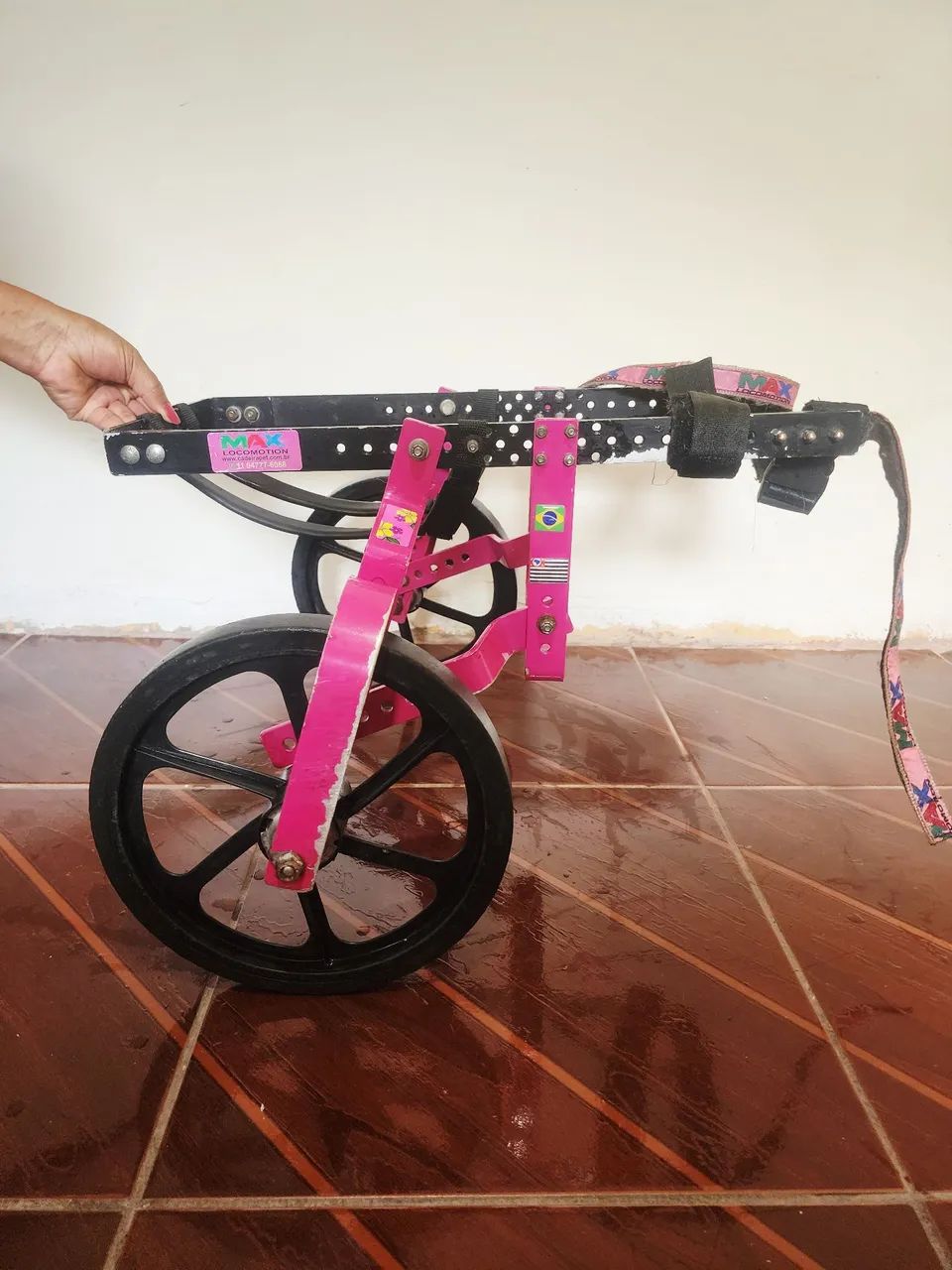 Cadeira 2 Rodas Para Cachorro Deficiente Rosa