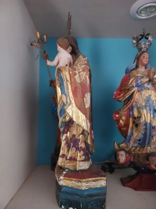 Escultura de São José com o Menino Jesus - Antiga - Foto 4