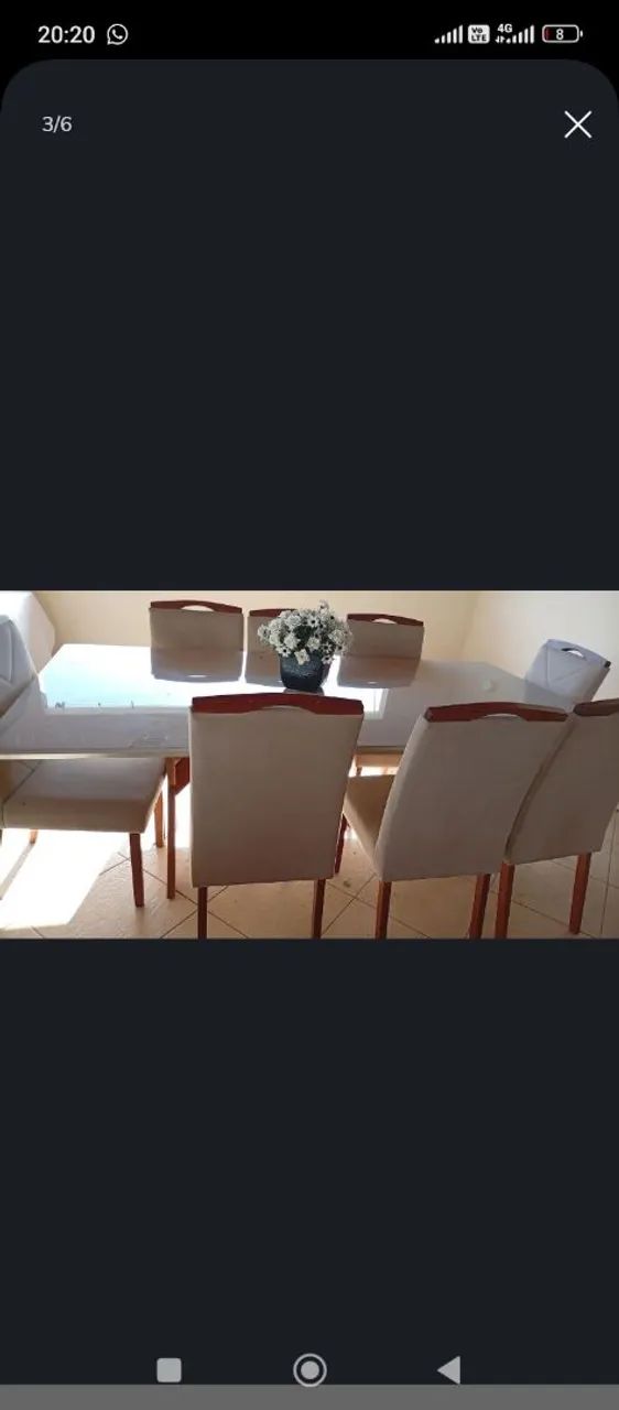 Mesa de jantar com 8 cadeiras64341728616065122