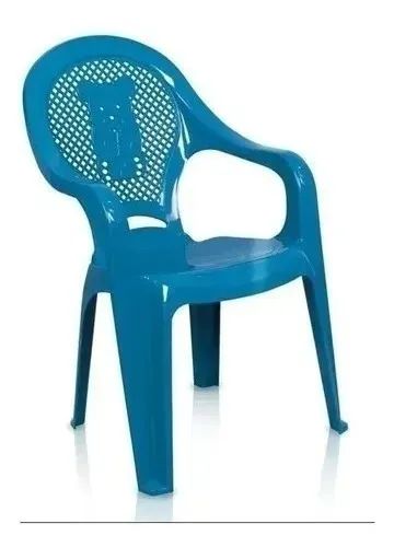Kit 4 Cadeiras Infantis De Plástico Poltrona Antares Azul - Foto 3