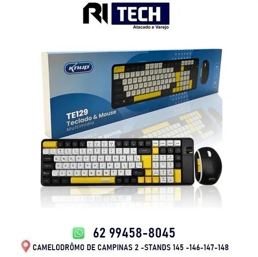 Kit Teclado e Mouse Sem Fio Bluetooth Wireless 2.4Ghz KNUP - KP-TE129