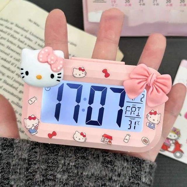 Relogio De Mesa Digital Despertador Hello Kitty Sanrio