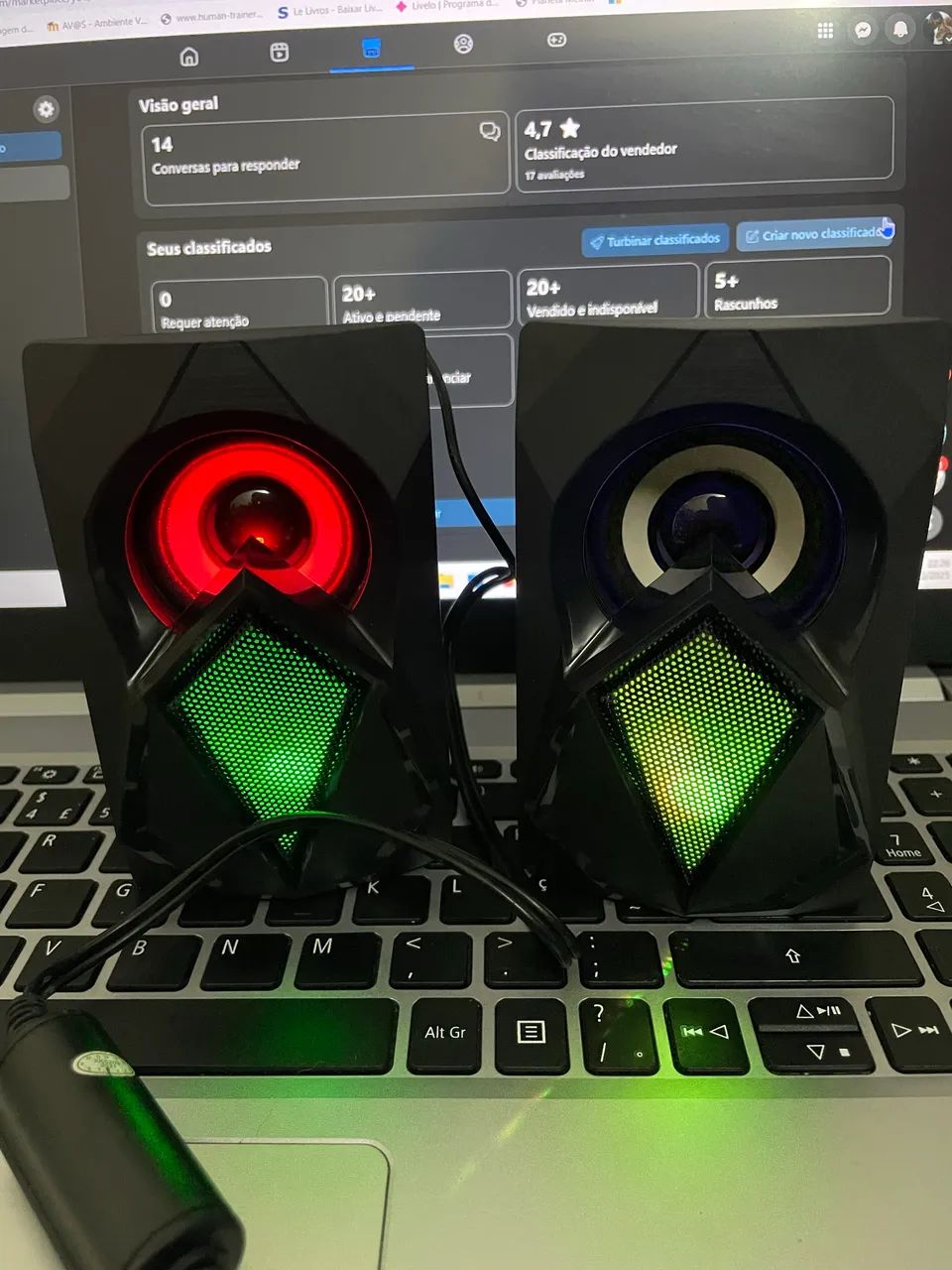 CAIXA DE SOM COM LED PARA PC - Foto 2
