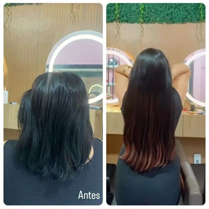 Mega hair Fibra Russa e bio humano aparti de 350Reais com aplicação  - Foto 4