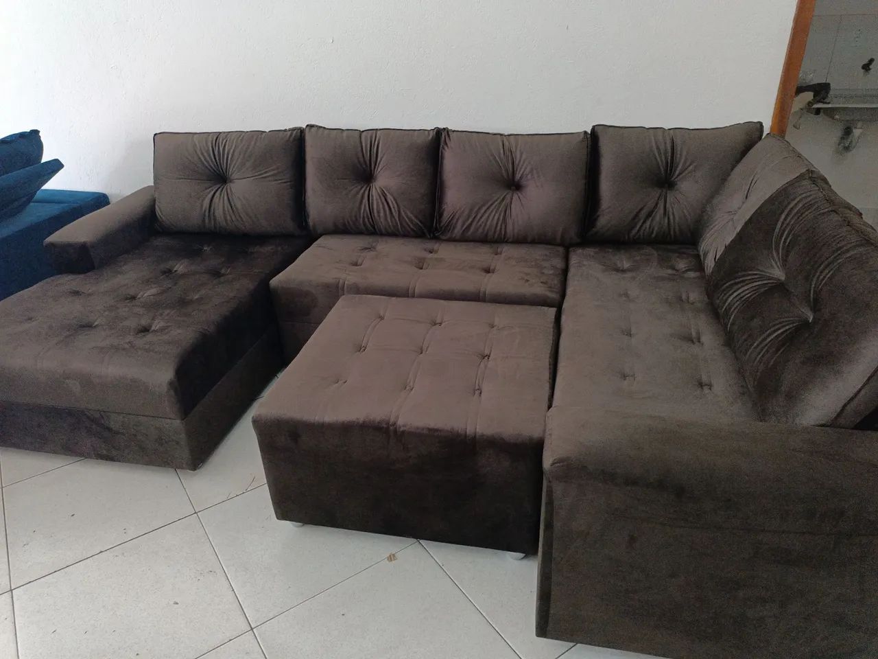 Sofá de Canto Marrom - Novo - Foto 4