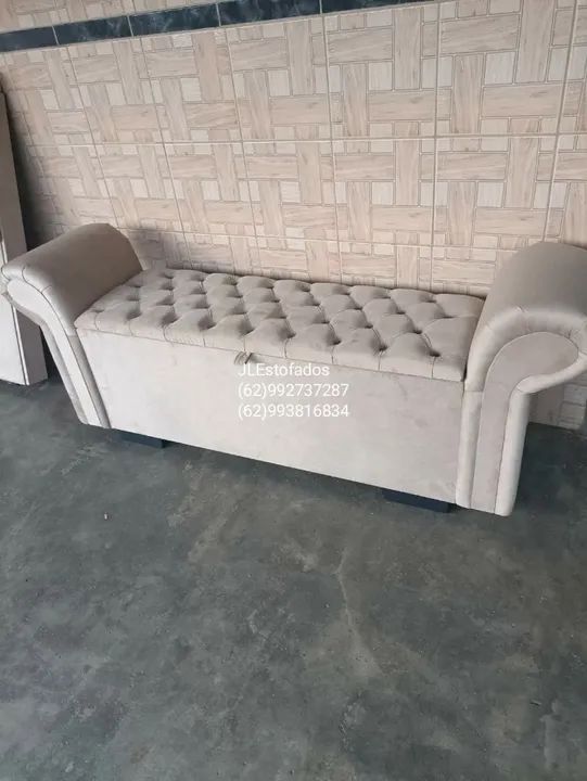 Baú estofado para cama