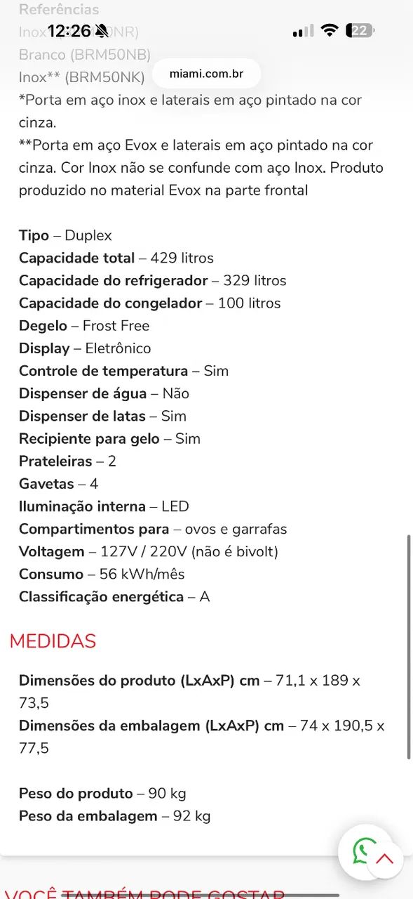 Geladeira Brastemp active 440 litros Usada FUNCIONANDO - Foto 2