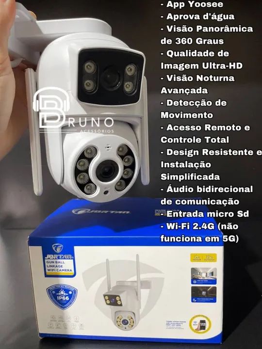 Câmera de Segurança Wi-Fi Lente Dupla a Prova D'água  - Foto 4