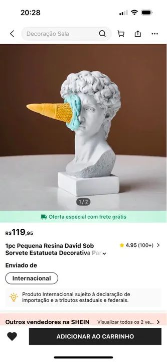 Escultura de mármore com sorvete David - Foto 2