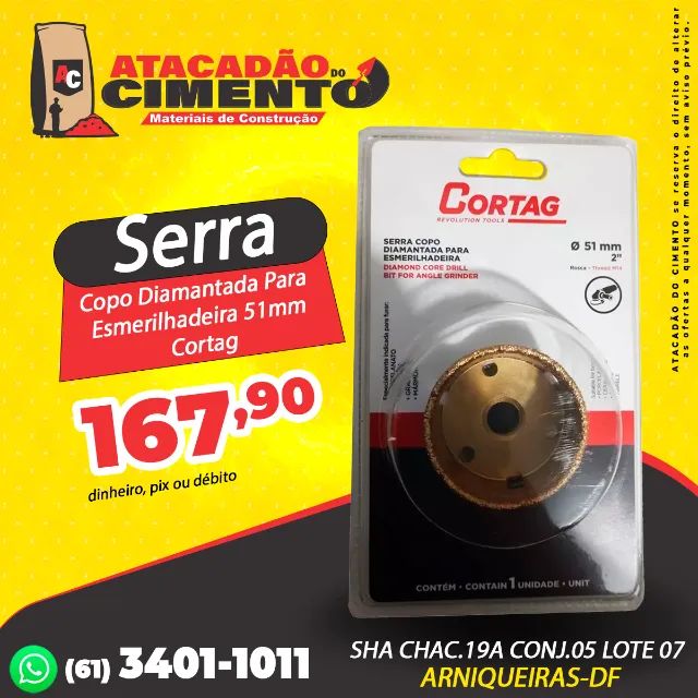 Serra Copo Diamantada Para Esmerilhadeira 51mm Cortag