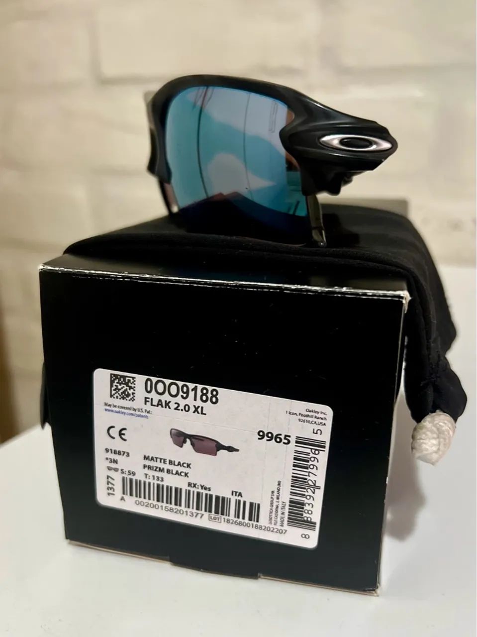 Óculos de Sol Oakley Flak 2.0 XL Matte Black Camp Prizm Deep Water Polarizado - Foto 3