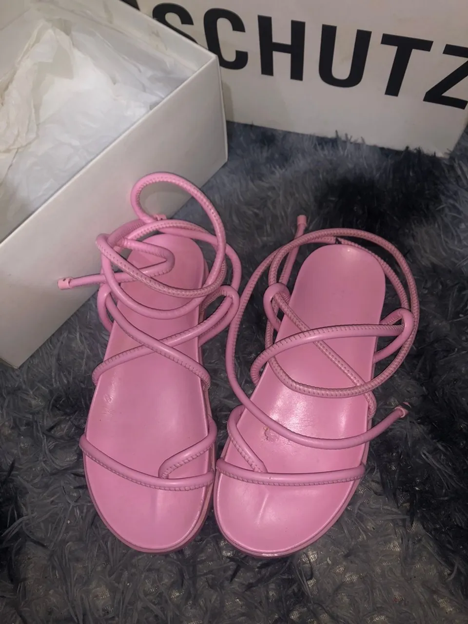 Sandália Papete Deja Tratorada Rosa Claro Schütz