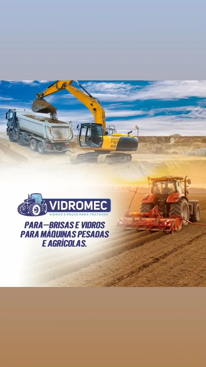 Vidros para máquinas pesadas e agrícolas