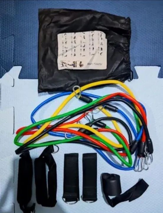 KIT Academia Elásticos Treine em Casa Completo Com 11 Itens - Foto 2