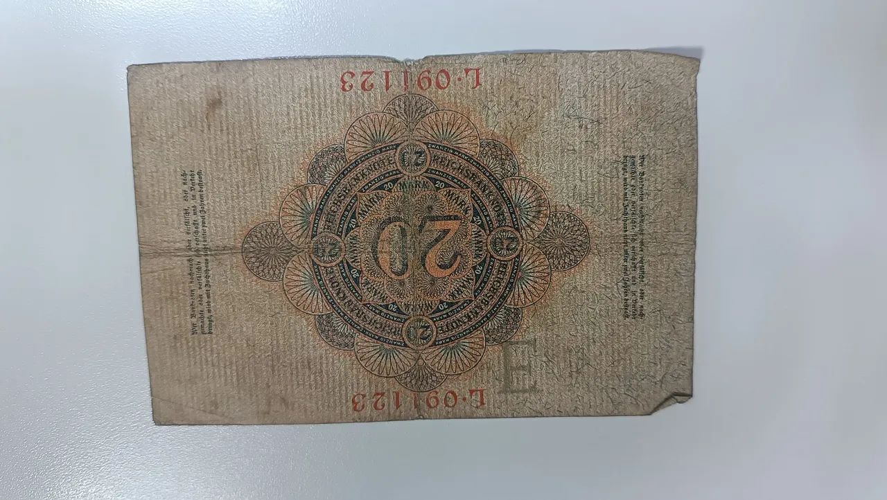 Cédula de 20 Mark da Alemanha  - Foto 2