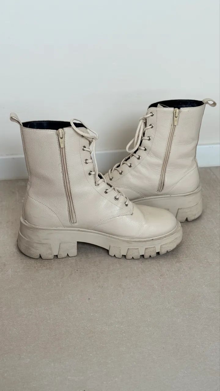 Bota coturno off white 36/37 - Foto 2