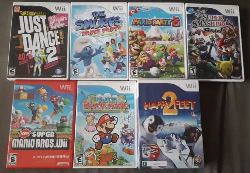 Jogos Wii - Super Mario Bros, Mario Party, Smash Bros e mais! Jogos com valores diferentes
