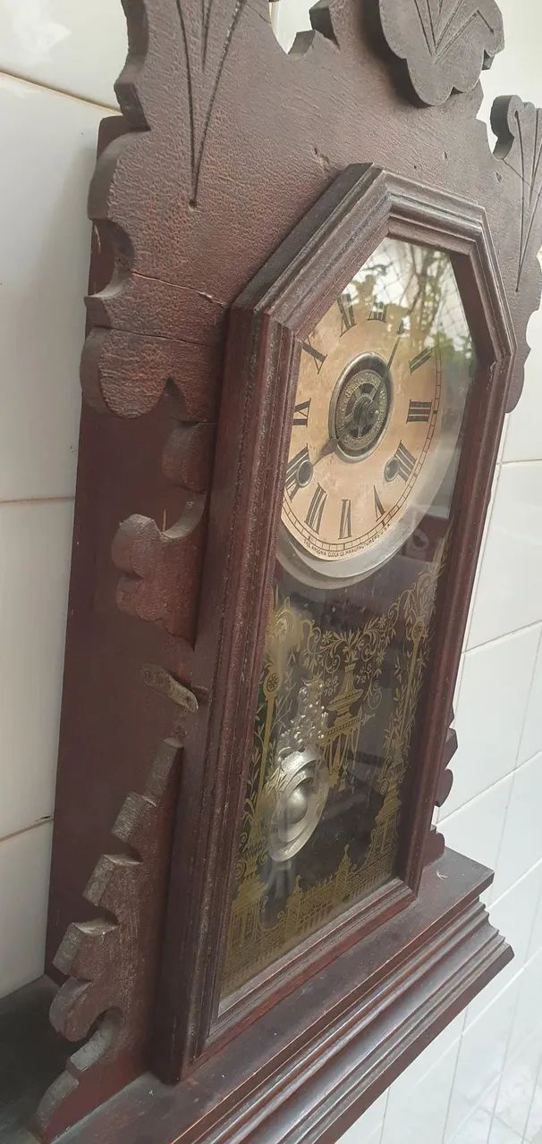 Antigo Relógio de Parede Ansônia Capelinha - Foto 2