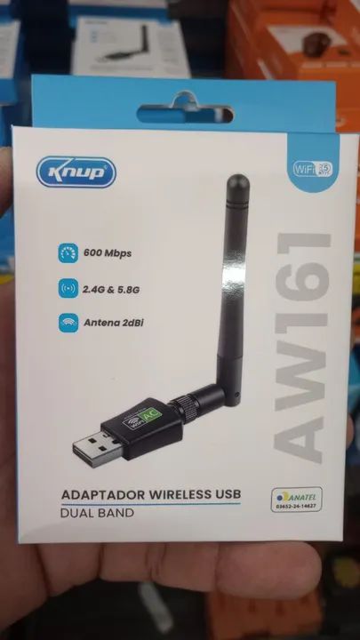 Adaptador Wireless USB 600Mbps KP-AW161 4G e 5G (Entregamos)