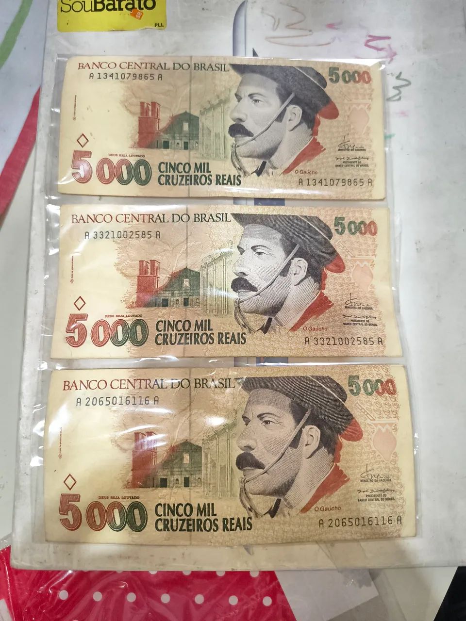 Notas de 5000 cruzeiros 