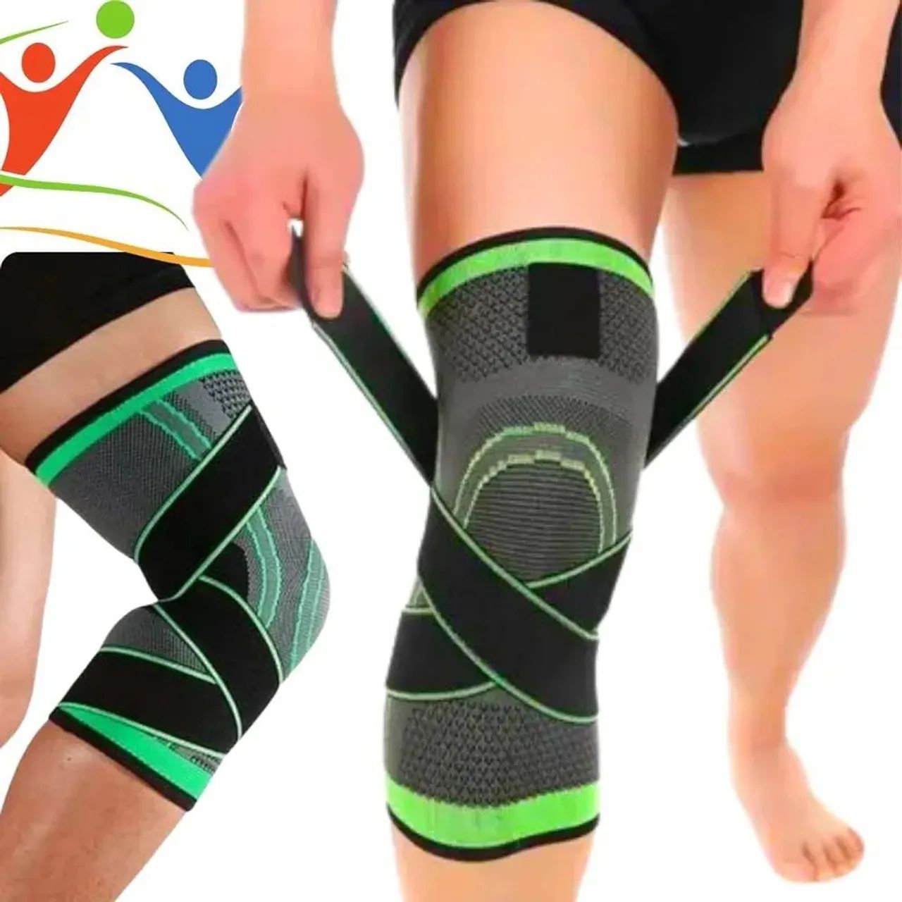 Joelheira esportiva de compressão com ajuste personalizado