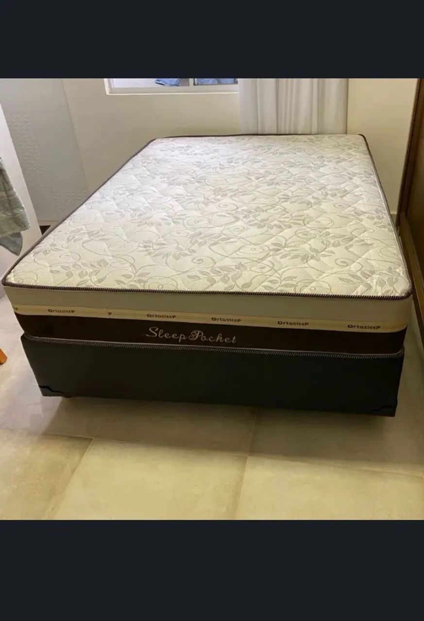 Cama box colchão D28 e Suporte