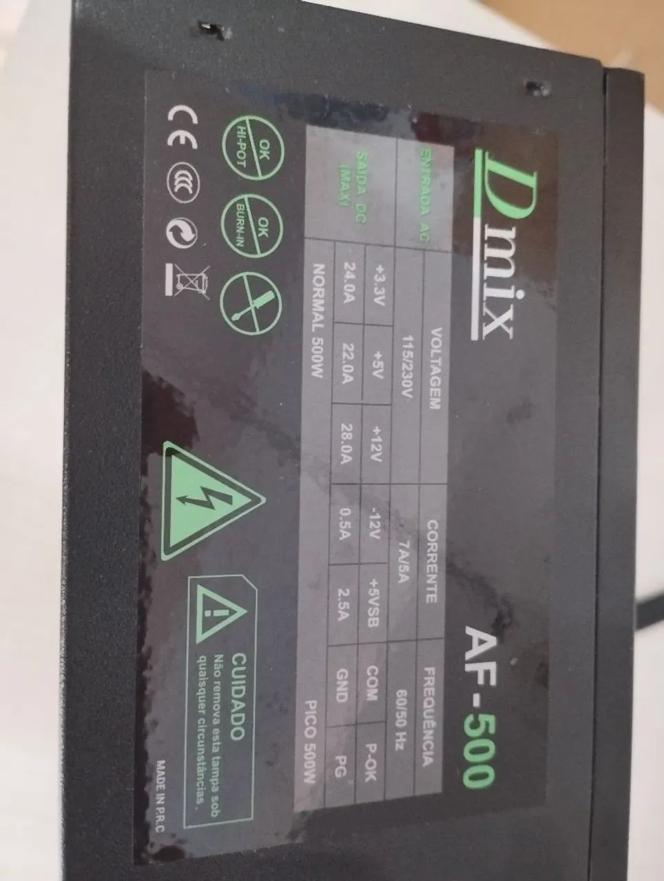 Fonte ATX 500W Dmix AF-500 com Cabo de Força (Testada e Funcionando) - Foto 2