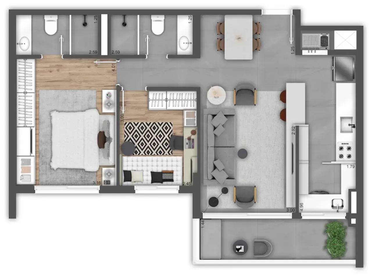 PLANTA 74m²