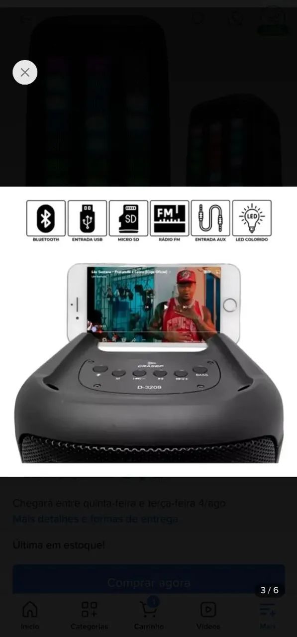 Caixa De Som Bluetooth 20w - Grasep D-3209 - Foto 2
