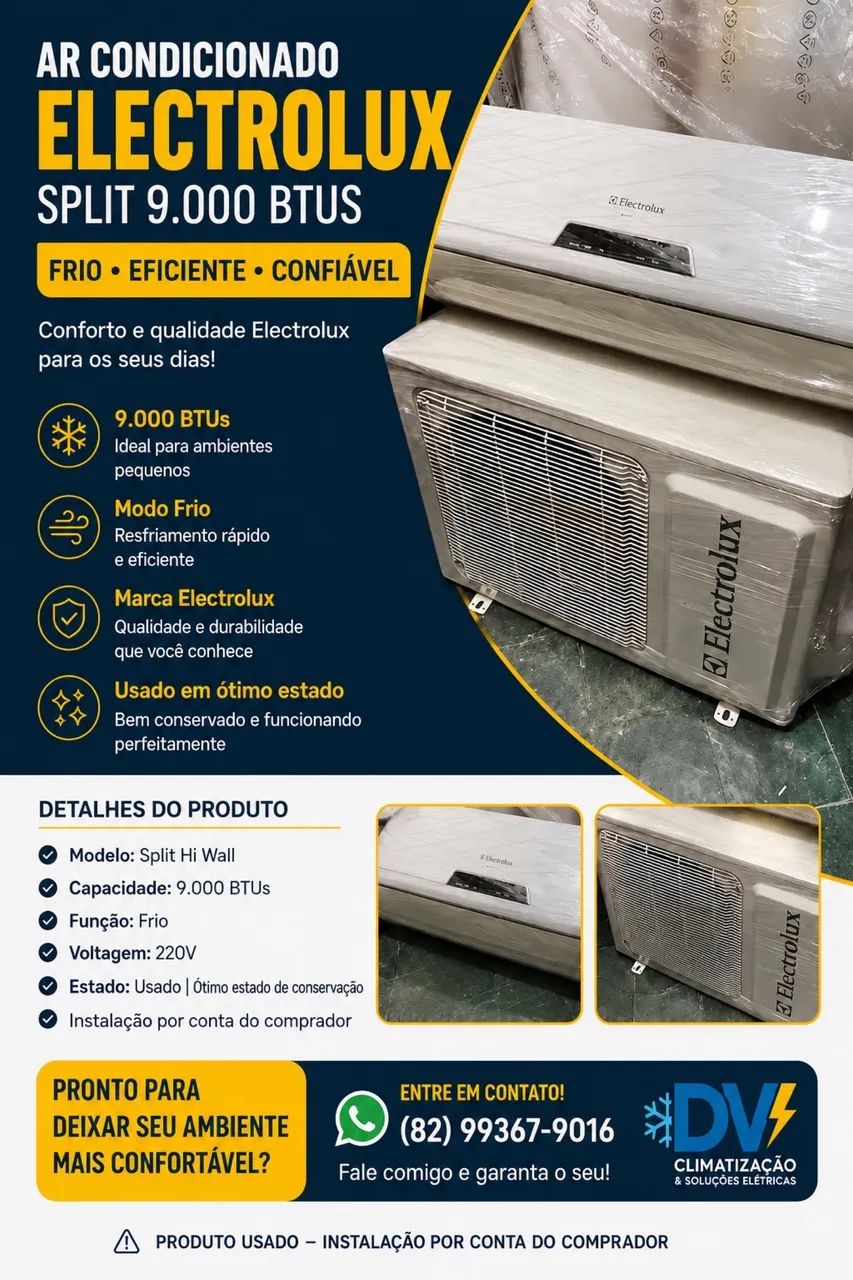 Ar condicionado 9.000 btus 