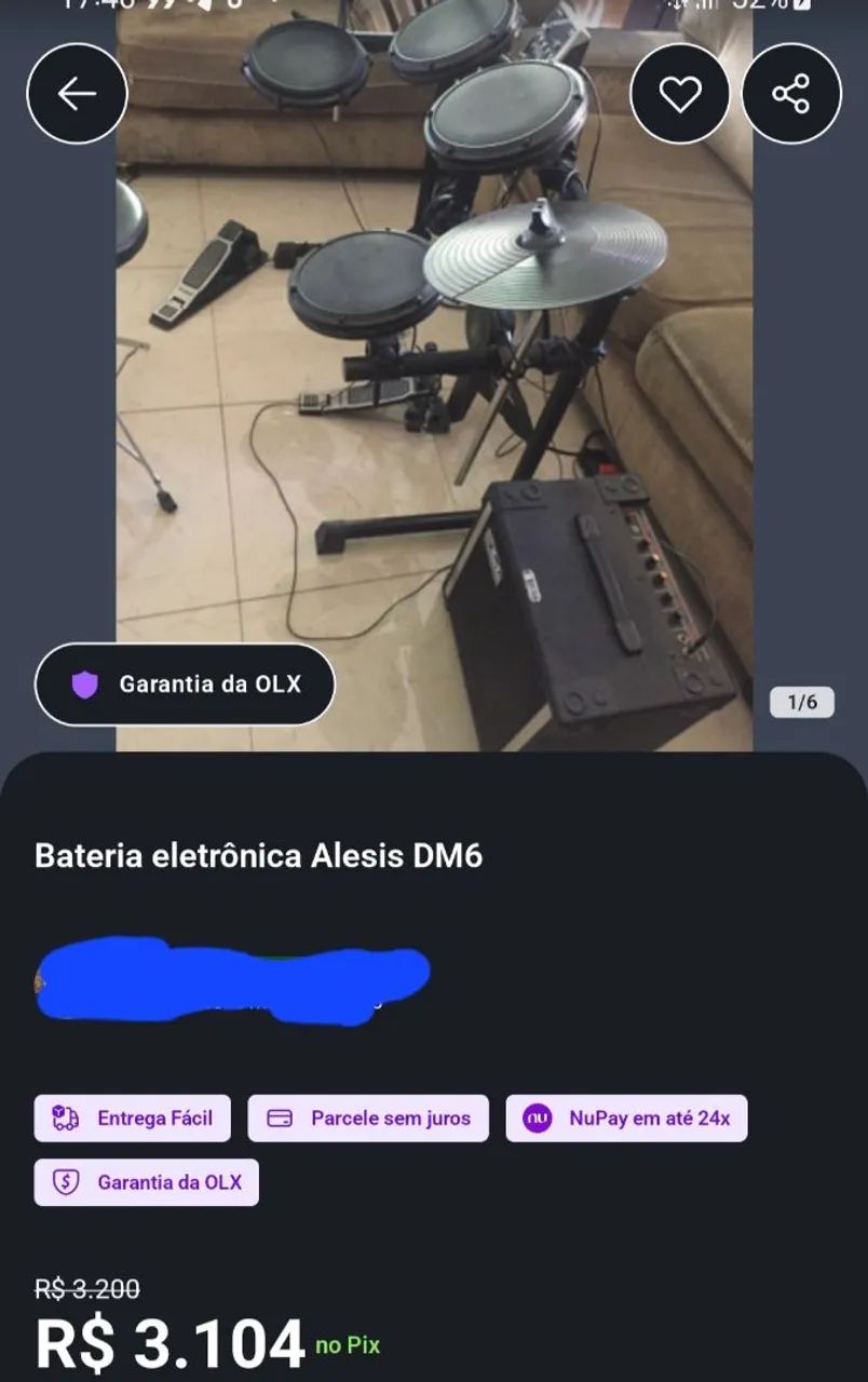 Bateria eletrônica DM6 Alesis 