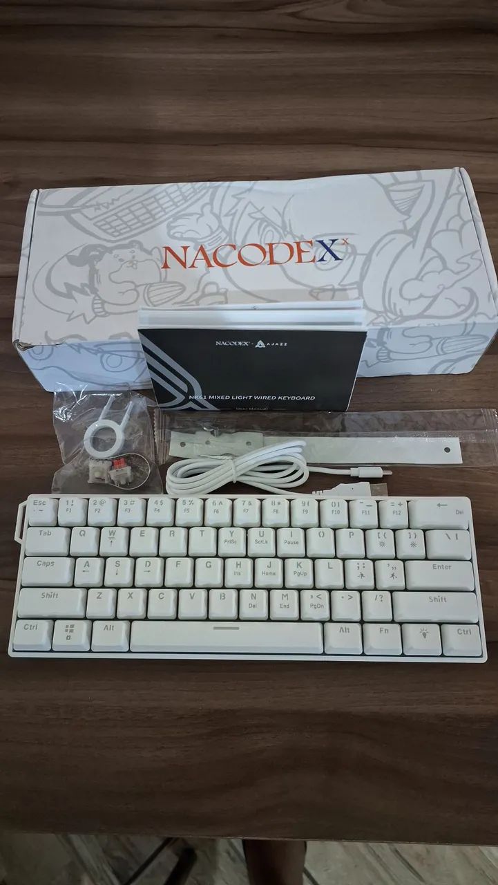 TECLADO MECÂNICO GAMER AJAZZ NK61 RGB HOT-SWAP 60% - NOVO NA CAIXA