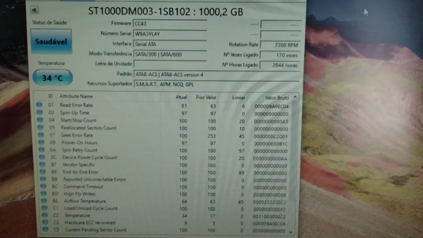 HD Seagate 1TB 7200 RPM 3.5 Polegadas - Foto 2