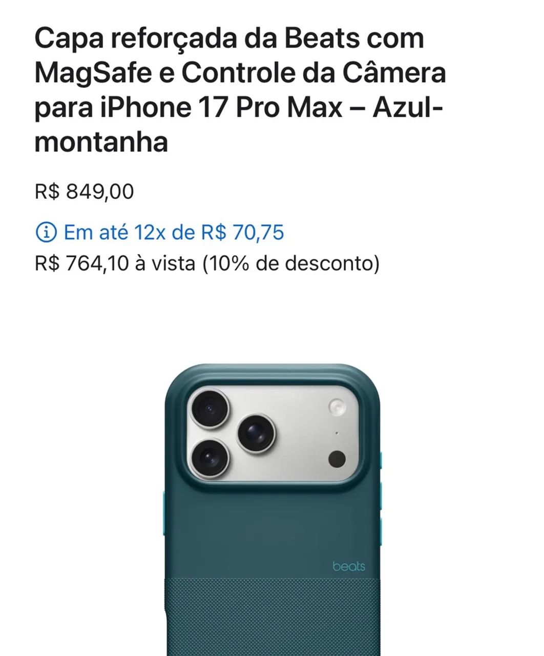 Capa Apple by Beats IPhone 17 18 pro Max Original