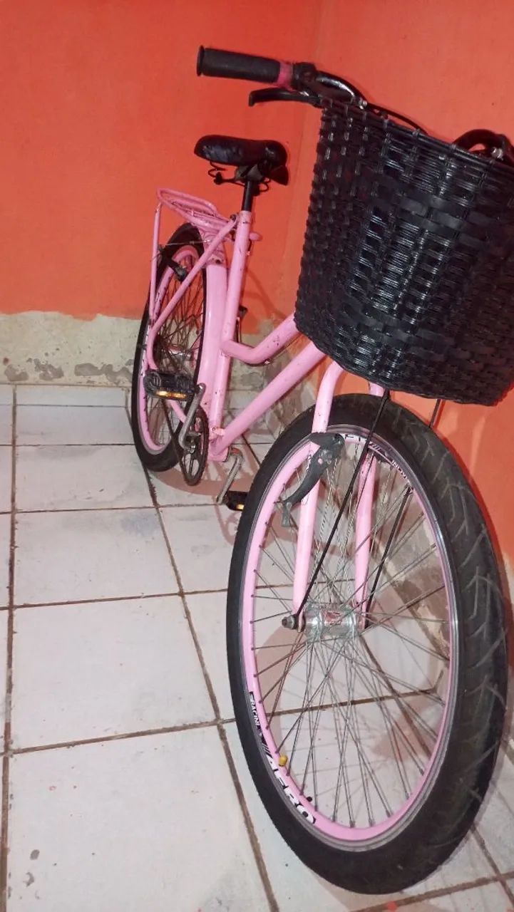 Bicicleta rosa aro 26 em ótimo estado  - Foto 2