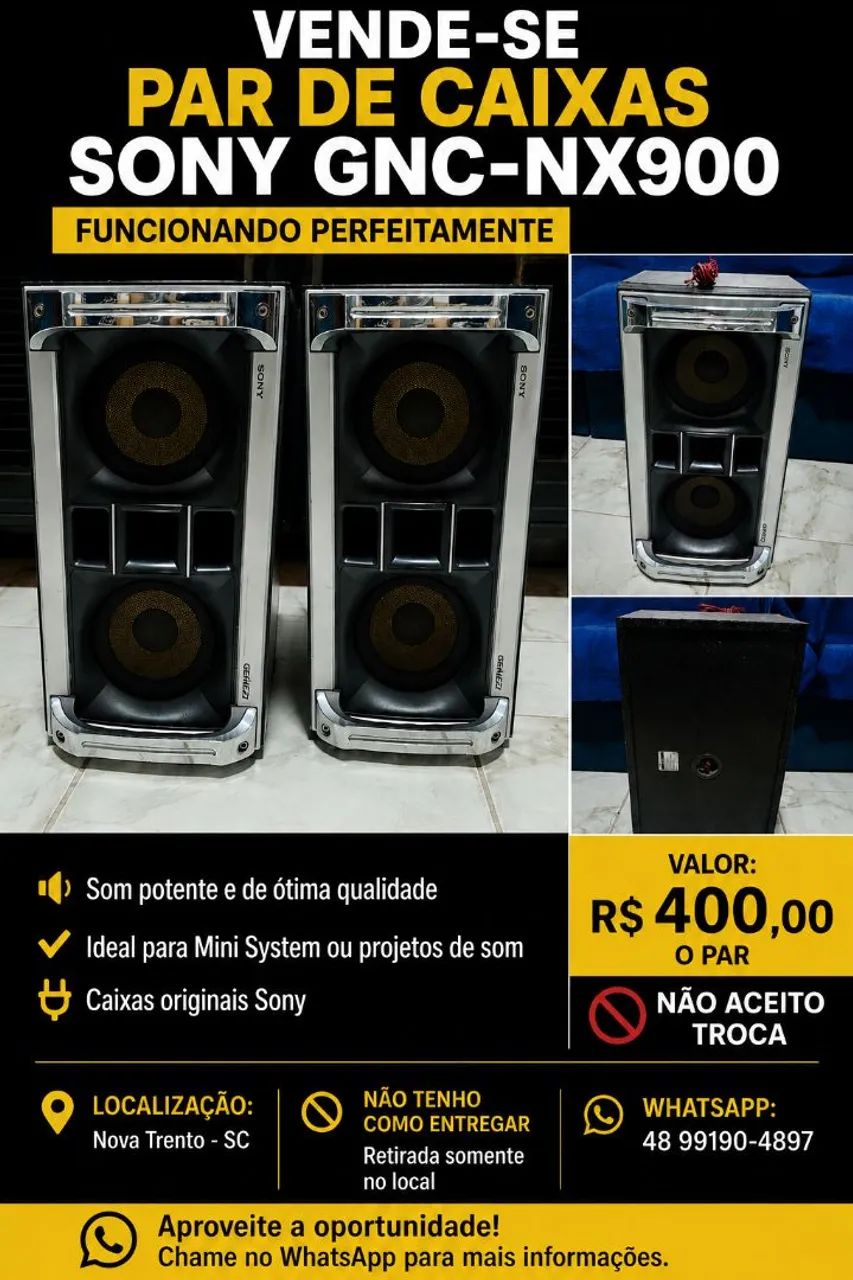 Par de caixas Sony gnx900