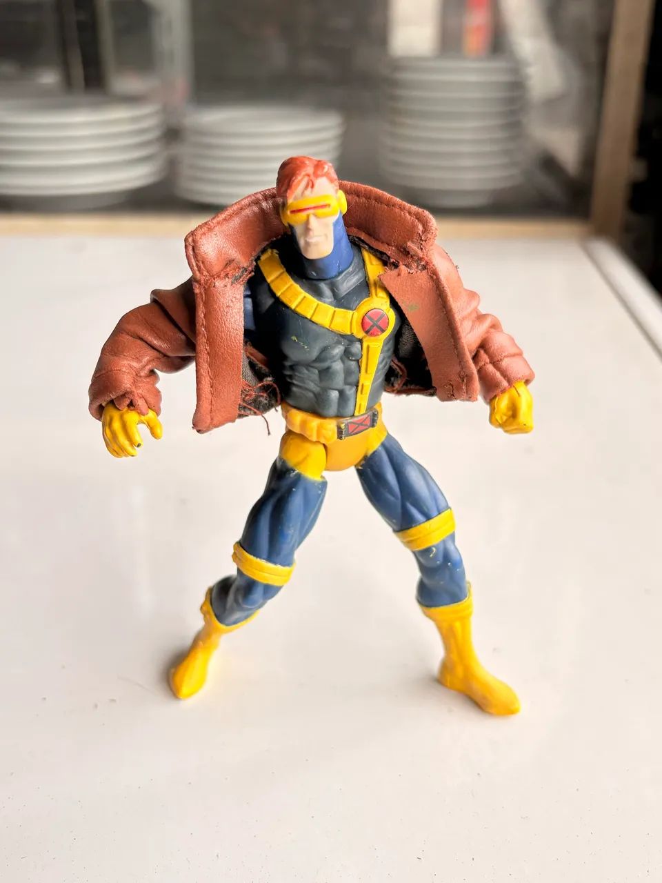 boneco ciclope x-men com jaqueta de couro 1997