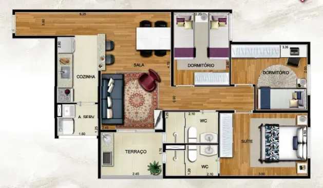 PLANTA 71m²