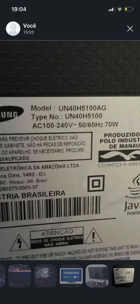 Tv Samsung 40 polegadas (troco ou negocio preço) - Foto 2