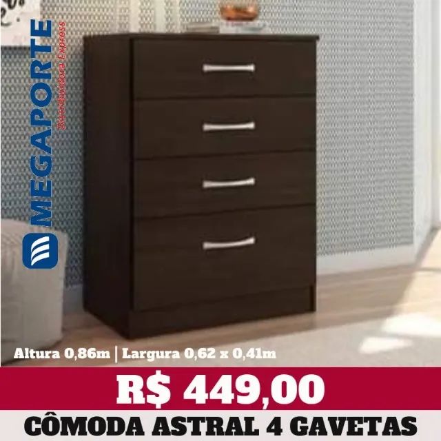 Cômoda 4 Gavetas (Novo) Entrega Grátis!  - Foto 2