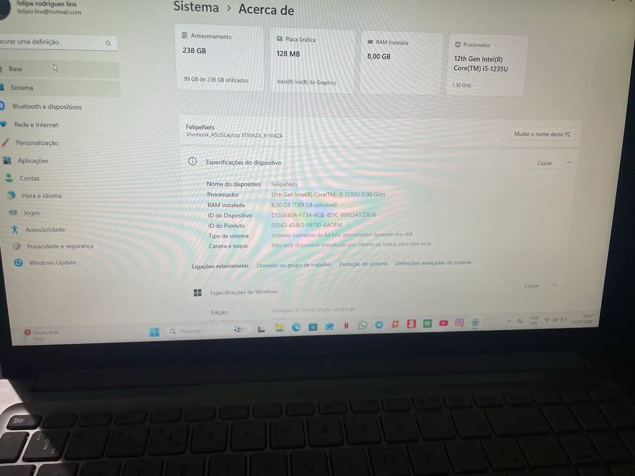 Notebook Asus 236GB  - Foto 5