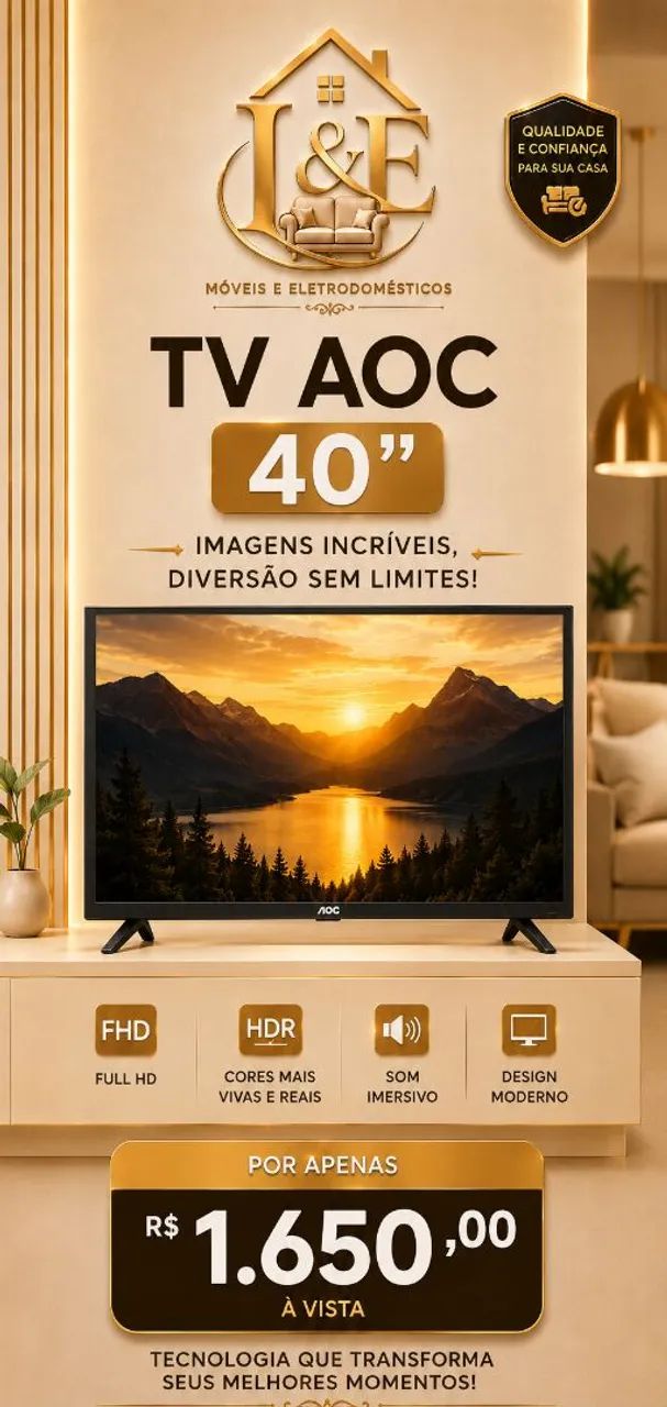 TV smart  AOC  Roku  40 " polegadas 