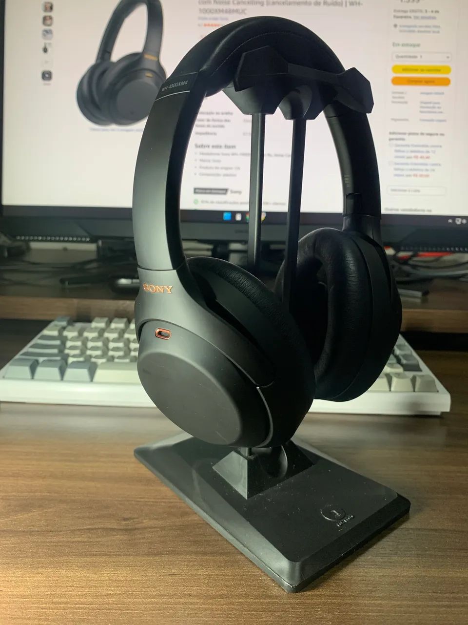 Fone com cancelamento de ruído. Sony WH-1000XM4 sem fio Bluetooth - Foto 6