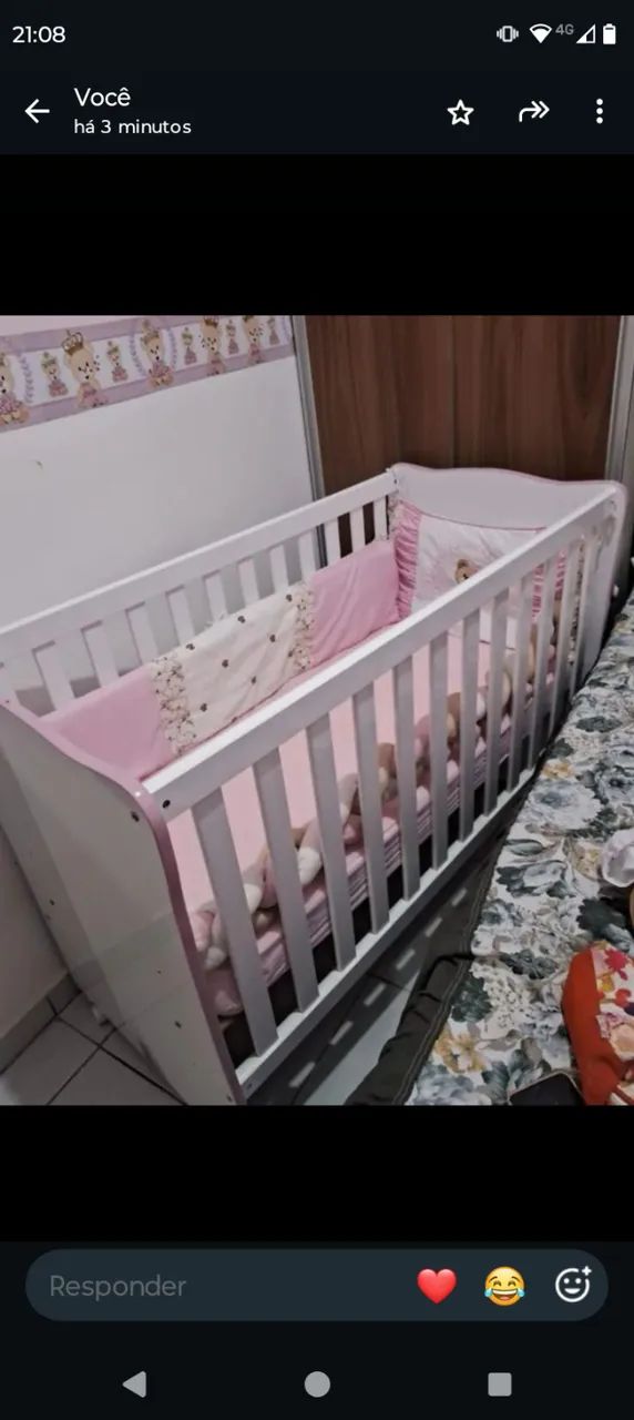 Berço nunca usado 2 em 1 brinde kit de berço 