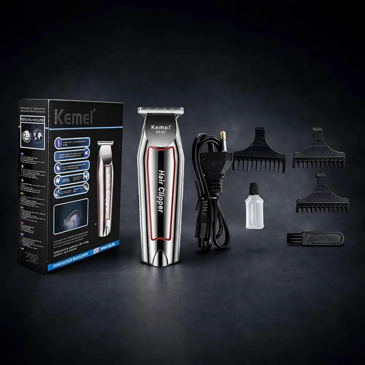 Maquina De Corte Acabamento Kemei Km 032 Bivolt Prateada