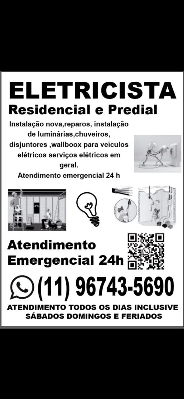 Eletricista residencial/Predial 24h