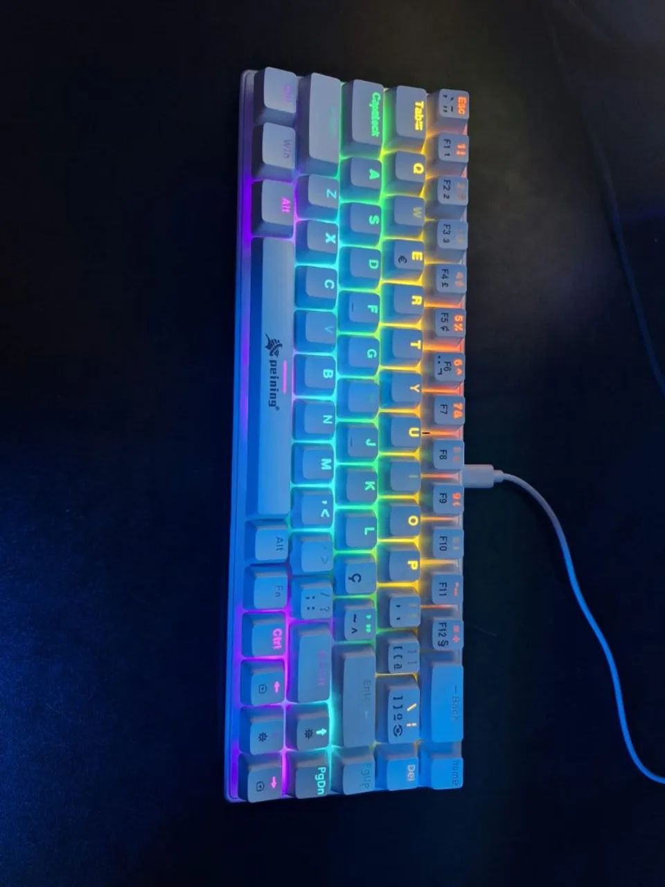 TecladoTeclado mecânico peining, 60%, switch azul