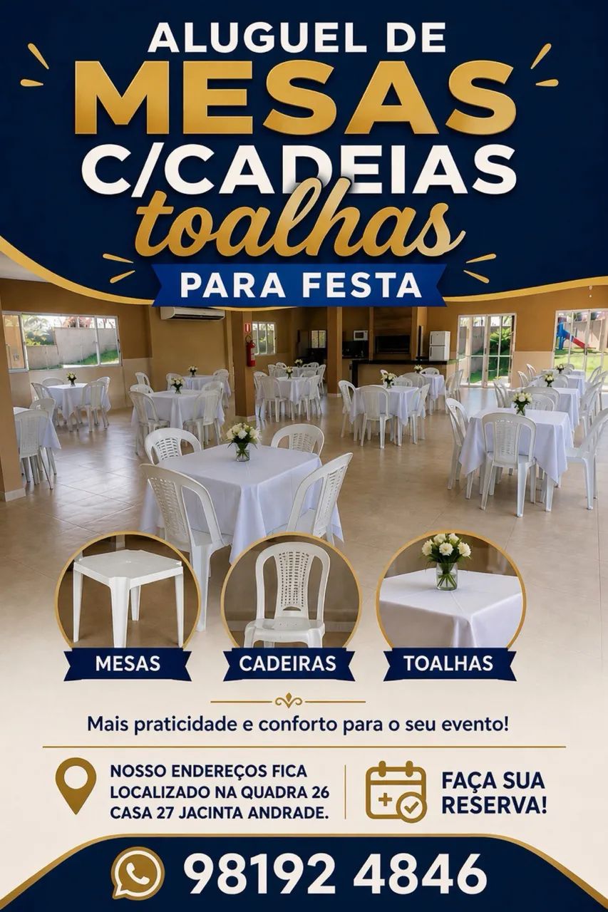 Mesas e cadeiras 